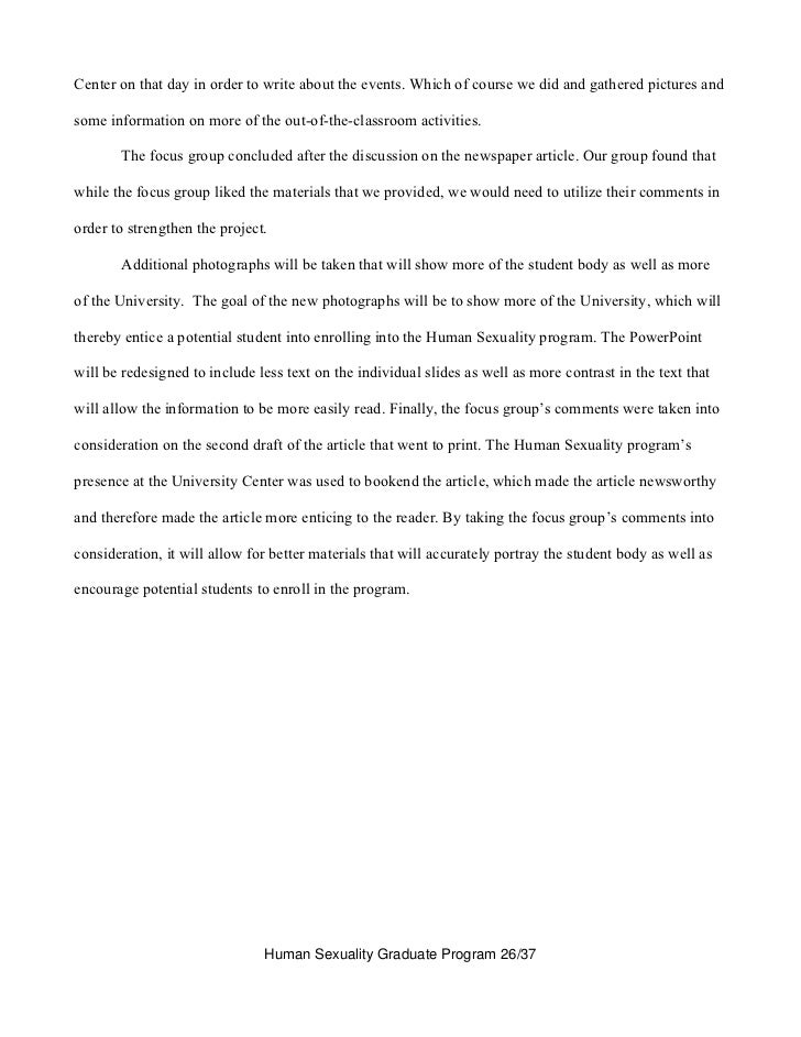 Human sexuality essay