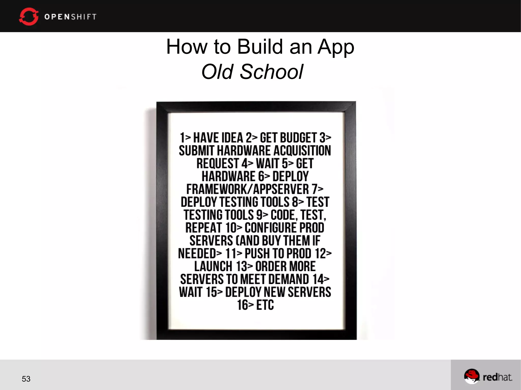 How to Build an App
Old School

53

 