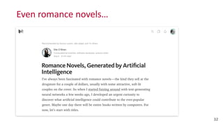 Even	
  romance	
  novels…
32
 