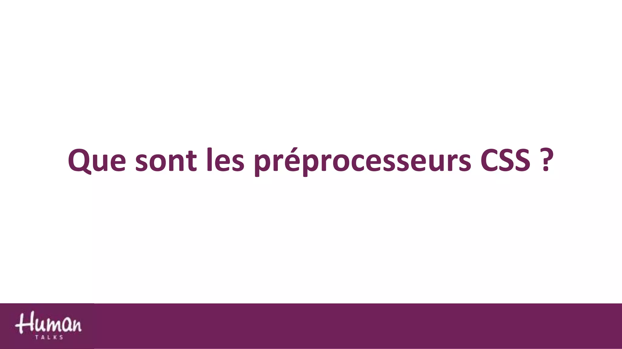 Que sont les préprocesseurs CSS ?
 