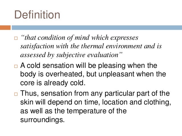 Human Thermal Comfort