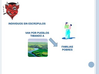 I
INDIVIDUOS SIN ESCRÙPULOS
FAMILIAS
POBRES
VAN POR PUEBLOS
TIMANDO A
 