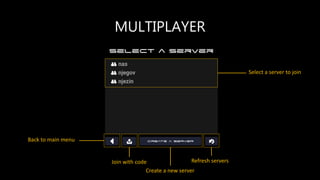 MULTIPLAYER
Back to main menu
Join with code
Create a new server
Refresh servers
Select a server to join
 