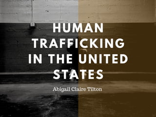 HUMAN
TRAFFICKING
IN THE UNITED
STATES
Abigail Claire Tilton
 