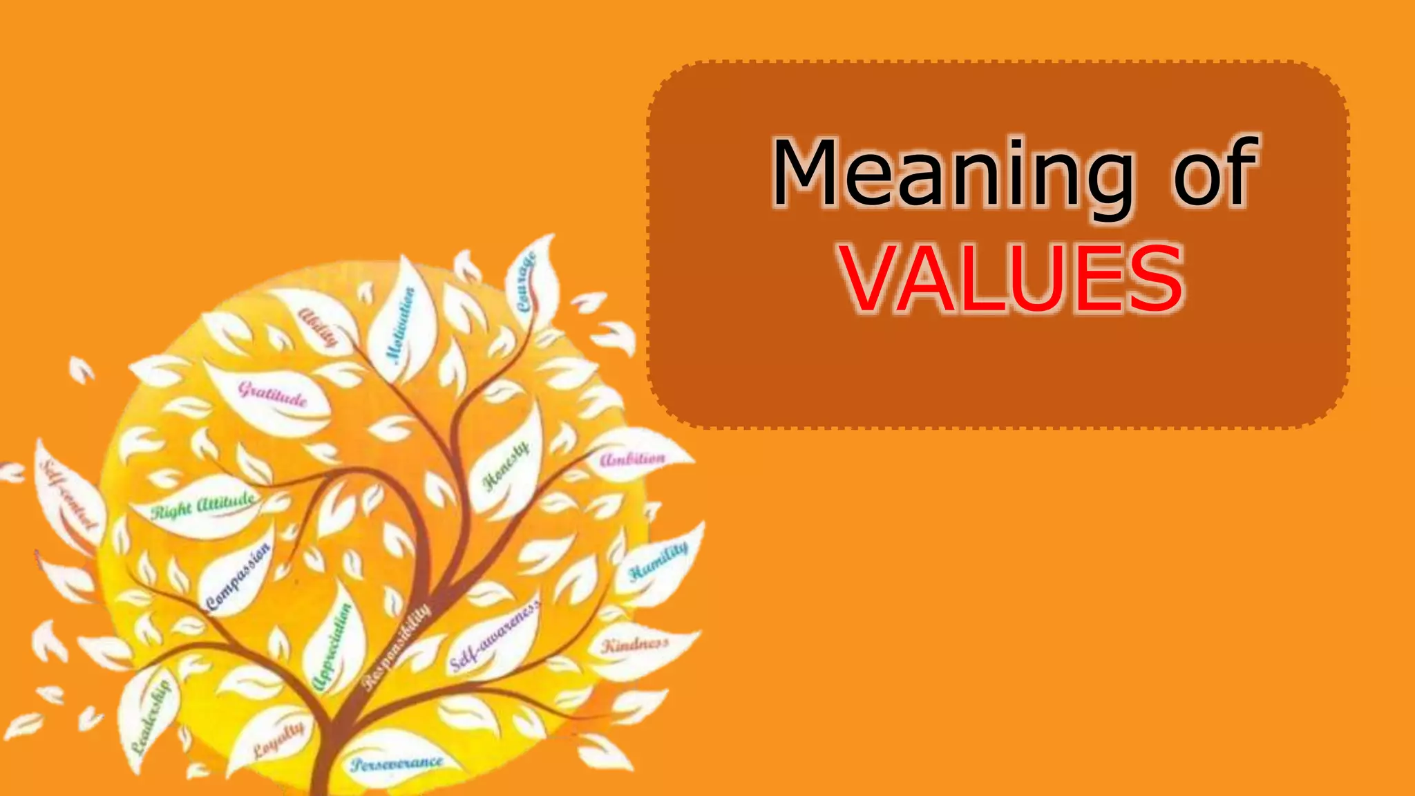 Meaning of
VALUES
 