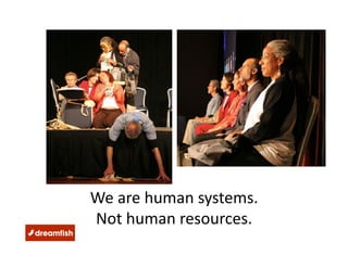 We are human systems.  
Not human resources. 
 