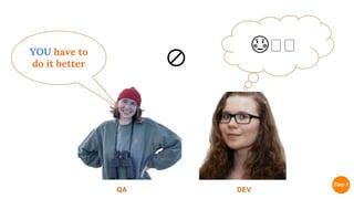 😳🥴🥴
YOU have to
do it better
DEV
QA
🚫
 