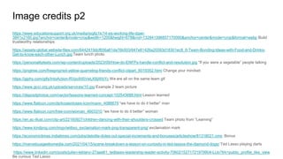 Image credits p2
https://www.educationsupport.org.uk/media/ioqltz1k/14-es-working-life-dgwr-
3841x2160.jpg?anchor=center&mode=crop&width=1200&height=678&rnd=132841396857170000&anchor=center&mode=crop&format=webp Build
trustworthy relationships
https://assets-global.website-files.com/6442419dcf656a81da76b503/647e81426a20593d18301ec8_6-Team-Bonding-Ideas-with-Food-and-Drinks-
Get-to-know-each-other-Lunch.jpg Team lunch photo
https://personalitytests.com/wp-content/uploads/2023/09/How-do-ENFPs-handle-conflict-and-resolution.jpg “If you were a vegetable” people talking
https://pngtree.com/freepng/red-yellow-quarreling-friends-conflict-clipart_6019352.html Change your mindset
https://giphy.com/gifs/IntoAction-RVpcIhl5VwLK6jWbYc We are all on the same team gif
https://www.gcci.org.pk/uploads/services/10.jpg Example 2 team picture
https://depositphotos.com/vector/lessons-learned-concept-102543688.html Lesson learned
https://www.flaticon.com/de/kostenloses-icon/mann_4086679 “we have to do it better” man
https://www.flaticon.com/free-icon/woman_4603310 “we have to do it better” woman
https://en.ac-illust.com/clip-art/22160927/children-dancing-with-their-shoulders-crossed Team photo from “Learning”
https://www.kindpng.com/imgv/wiibxo_exclamation-mark-png-transparent-png/ exclamation mark
https://economictimes.indiatimes.com/jobs/deloitte-doles-out-special-increments-and-bonuses/articleshow/81318021.cms Bonus
https://marvelousgeeksmedia.com/2021/04/15/scene-breakdown-a-lesson-on-curiosity-in-ted-lassos-the-diamond-dogs/ Ted Lasso playing darts
https://www.linkedin.com/posts/julien-leblanc-27aaa61_tedlasso-leadership-leader-activity-7060215271721979904-LlJo?trk=public_profile_like_view
Be curious Ted Lasso
 