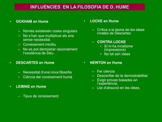 CRÍTICA AL PRINCIPI DE CAUSALITAT  Importància de la noció de causalitat necessària en la filosofia (Aristòtil, filosofia escolàstica, Descartes, Locke, Berkeley...) i en la nova ciència (possibilitava la predicció). 