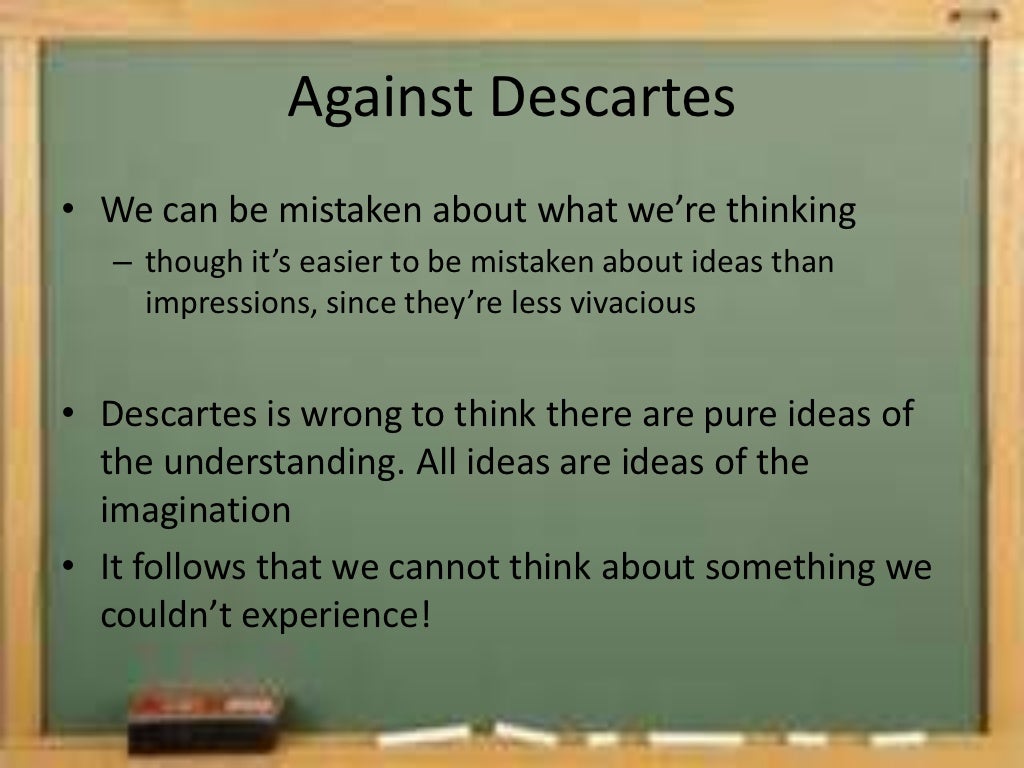 Hume and descartes on the theory of ideas