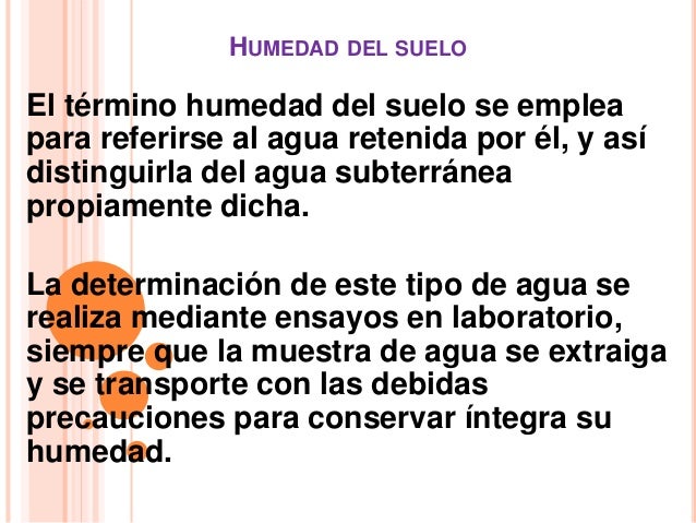 Humedad del suelo métodos directos