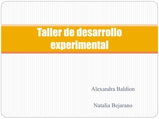 Alexandra Baldion
Natalia Bejarano
Taller de desarrollo
experimental
 