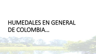 HUMEDALES EN GENERAL
DE COLOMBIA…
 
