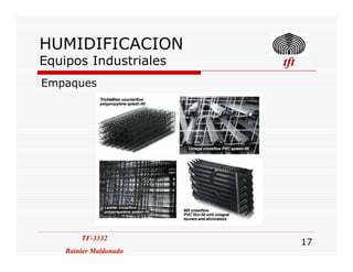 HUMIDIFICACION
Equipos Industriales tfttfttfttft
Empaques
TF-3332
Rainier Maldonado
TF-3332
Rainier Maldonado
17
 