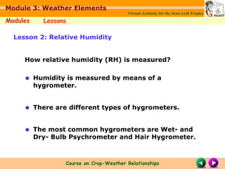 Humidity, relative humidity, its impacts | PPT