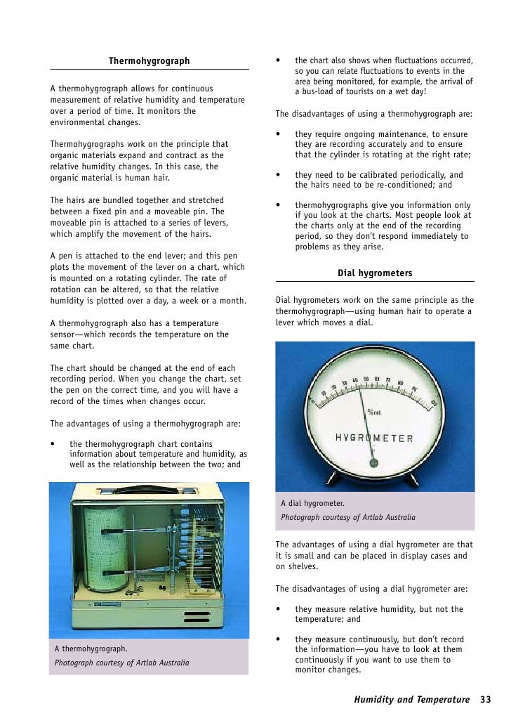 Humidity and temperature