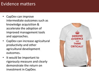 Capacity Development (CapDev) in the Humidtropics CRP: Key Strategy and Elements for Extension Phase 2015-16
