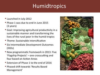Humidtropics update and ILRI planning meeting