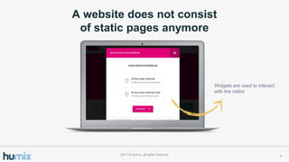 A website does not consist
of static pages anymore
52017 ? Humix, all rights reserved
Widgets are used to interact
with the visitor
 