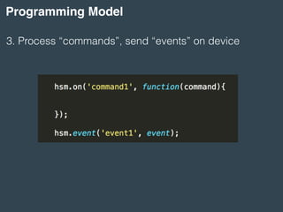 Programming Model
3. Process “commands”, send “events” on device
 