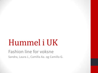 Hummel i UK
Fashion line for voksne
Sandra, Laura J., Camilla Aa. og Camilla G.
 