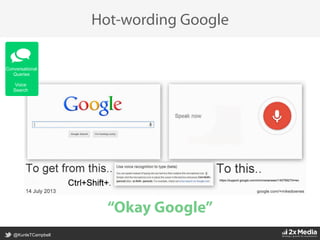 @KunleTCampbell
Hot-wording Google
“Okay Google”
Conversational
Queries
Voice
Search
 