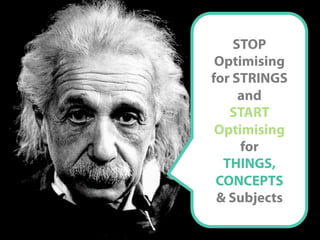 @KunleTCampbell
STOP
Optimising
for STRINGS
and
START
Optimising
for
THINGS,
CONCEPTS
& Subjects
 
