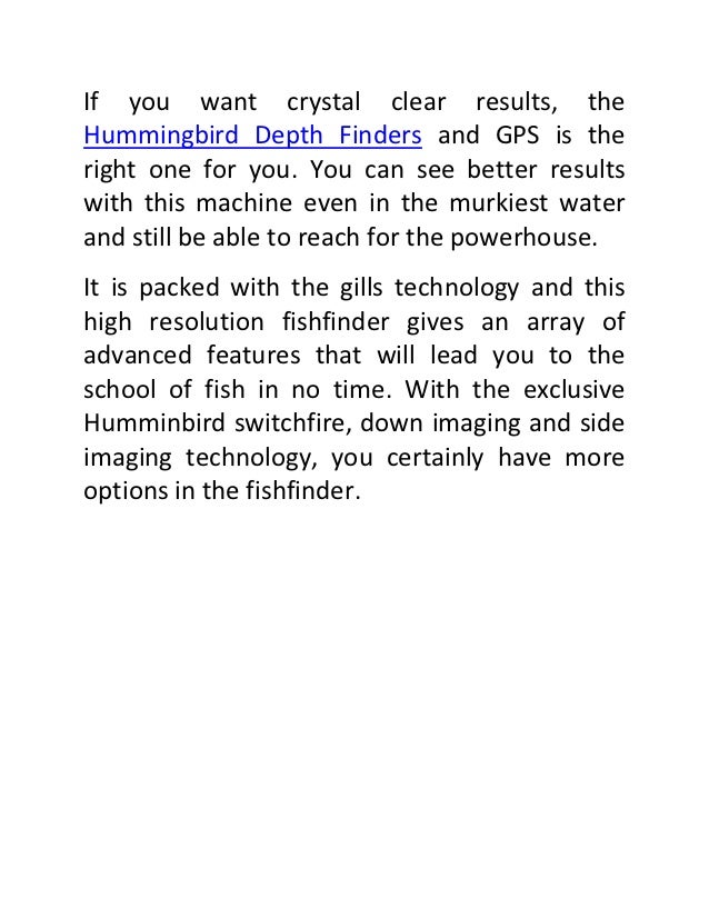 Hummingbird depth finders