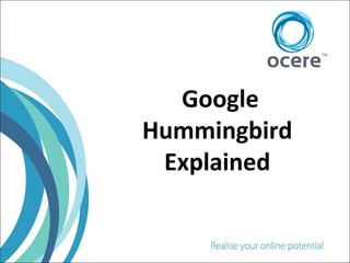 Google
Hummingbird
Explained

 