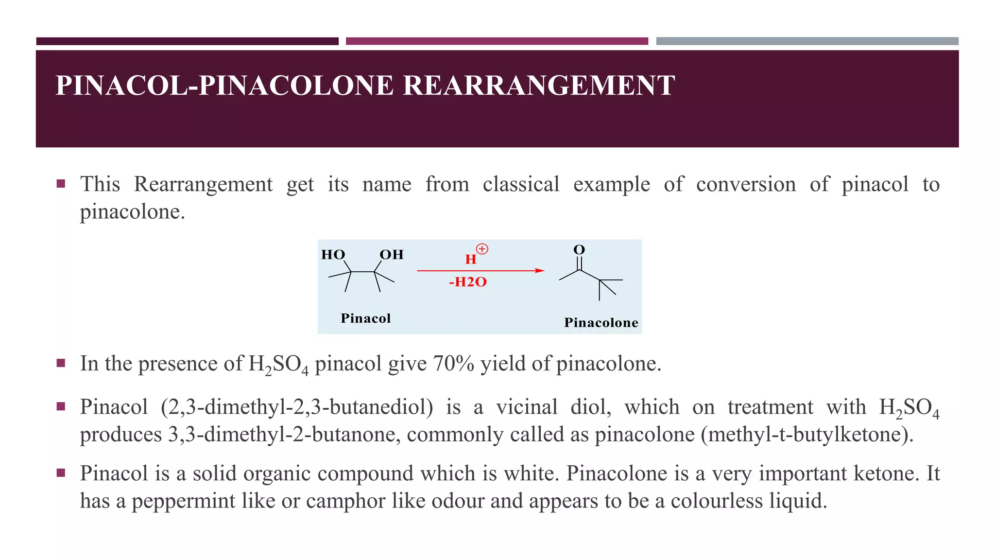 Pinacol pinacolone rearrangement ppt. | PPTX