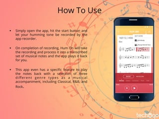 Device For Humming Notes HUM ON APP | PDF