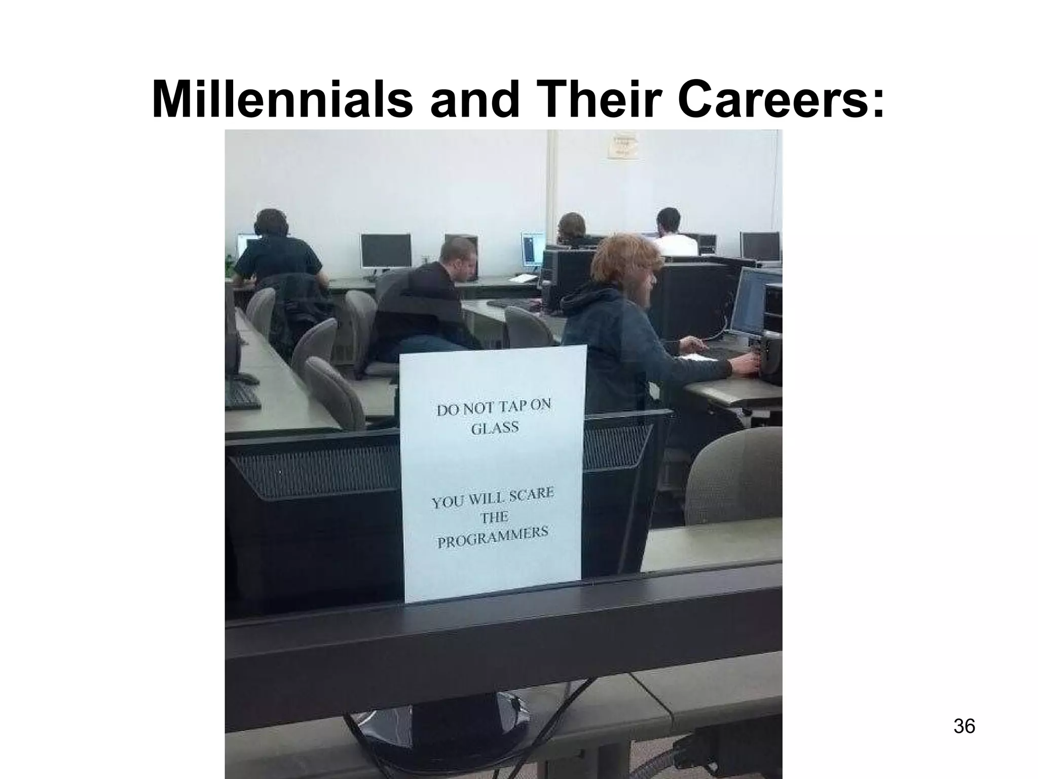 Millennials and Their Careers:
36
 
