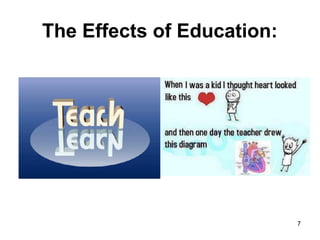 The Effects of Education:
7
 