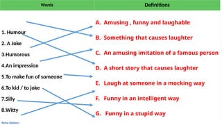 Humour.pptx about humor what is it? and why do we need it? | PPT
