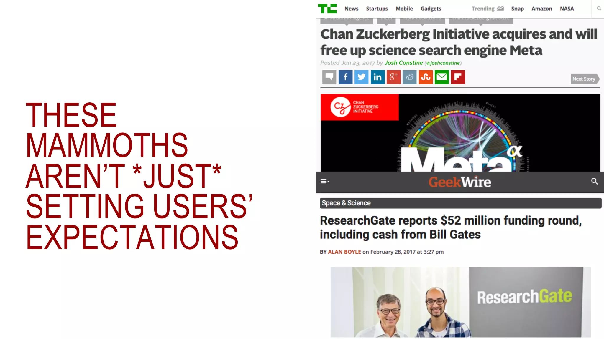 THESE
MAMMOTHS
AREN’T *JUST*
SETTING USERS’
EXPECTATIONS
 