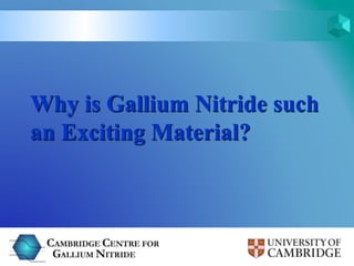 Why is Gallium Nitride such 
an Exciting Material? 
 