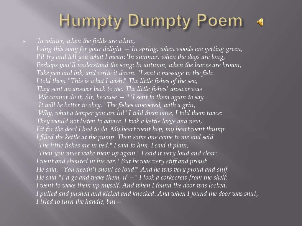 Humpty dumpty poem