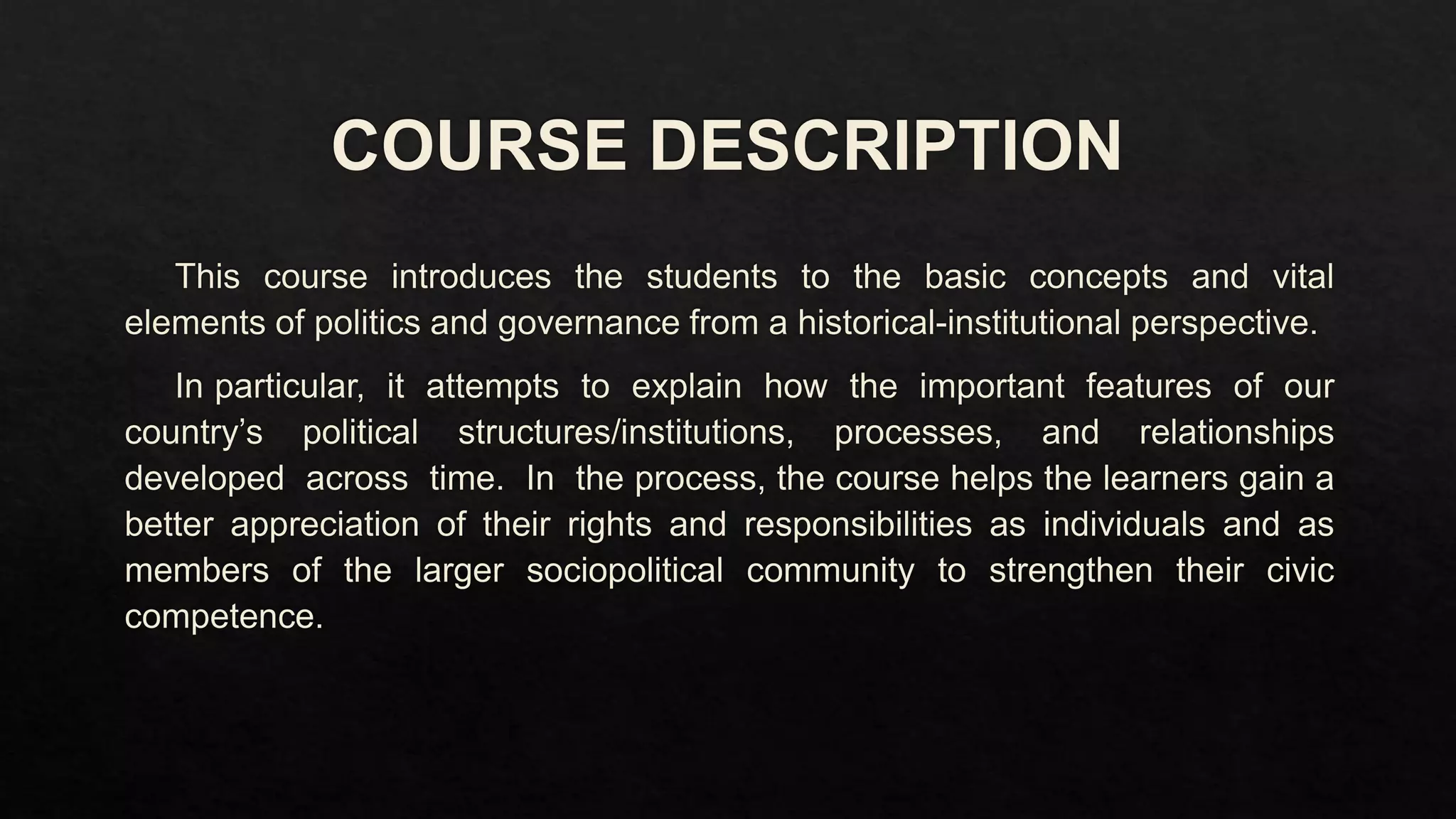 HUMSS5 COURSE OVERVIEW | PPTX