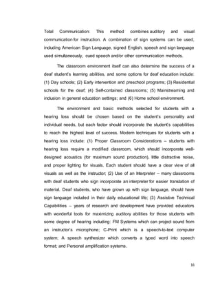 Problem Statement Sign Language Communication Barrier of Hearing Impaired Students | DOCX