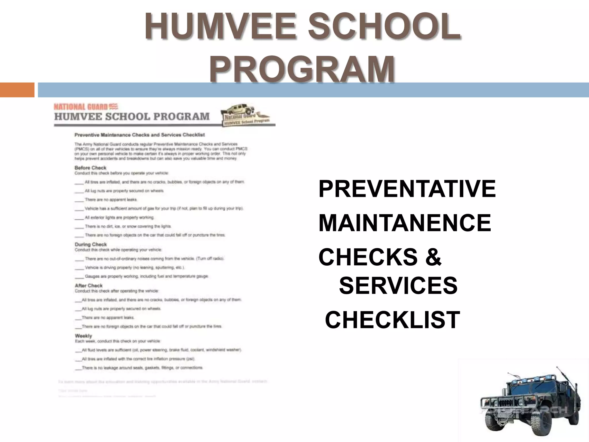 Humvee School Program For Educators | PPTX