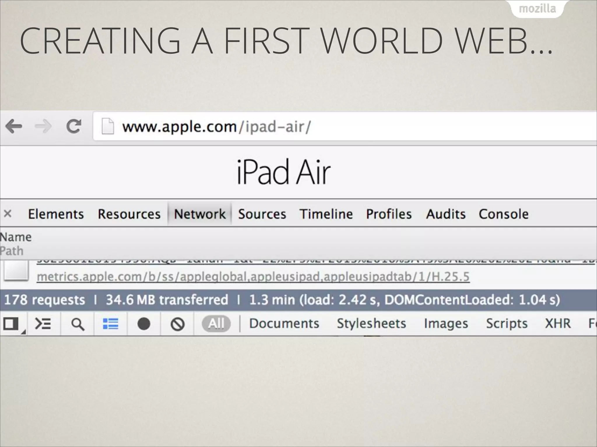 CREATING A FIRST WORLD WEB…

 