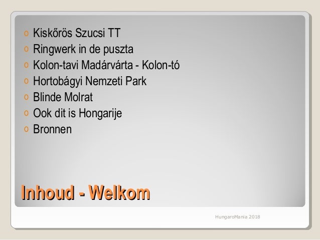 Hongarije - natuur & natuurbeheer Slide 3