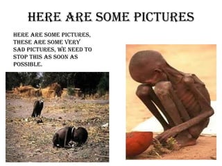 here are some piCtures
here are some piCtures,
these are some very
sad piCtures, we need to
stop this as soon as
possiBle.
 