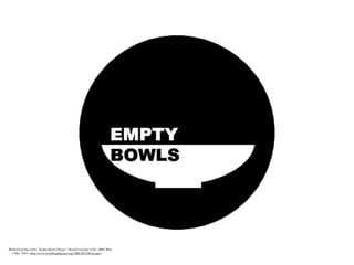 World Food Day USA. "Empty Bowls Project." World Food Day USA., 2009. Web.
     4 Mar. 2010. <http://www.worldfooddayusa.org/CMS/2951/9818.aspx>.
 