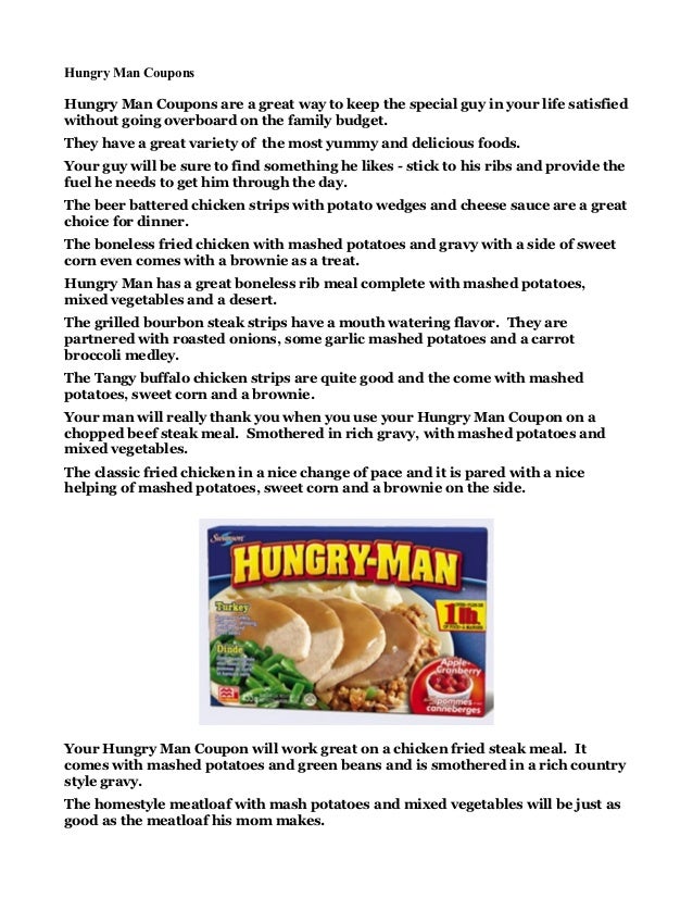 Hungry man coupons