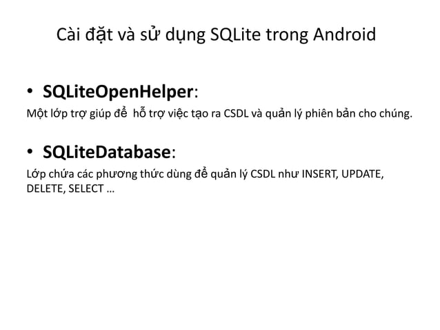 Basic Sqlite in Android | PPT