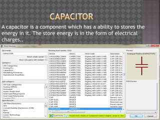 A capacitor is a component which has a ability to stores the
energy in it. The store energy is in the form of electrical
charges..
 