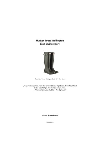 Hunter Boots Wellington - case study report | DOC