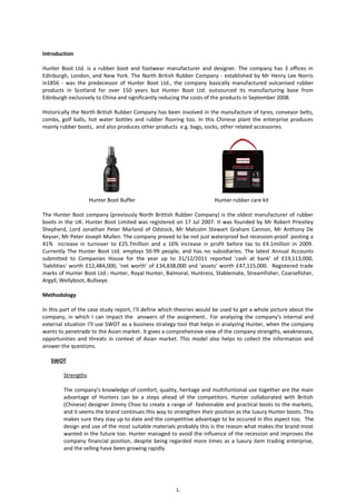 Hunter Boots Wellington - case study report | DOC