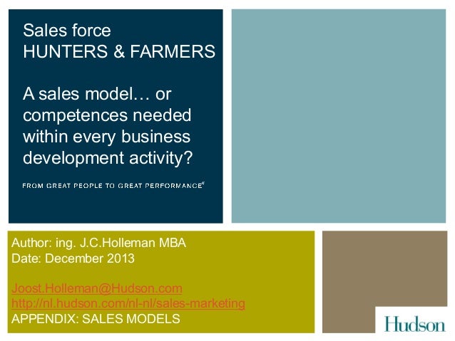 Hunter farmer ....a sales model… or competences needed within every b…